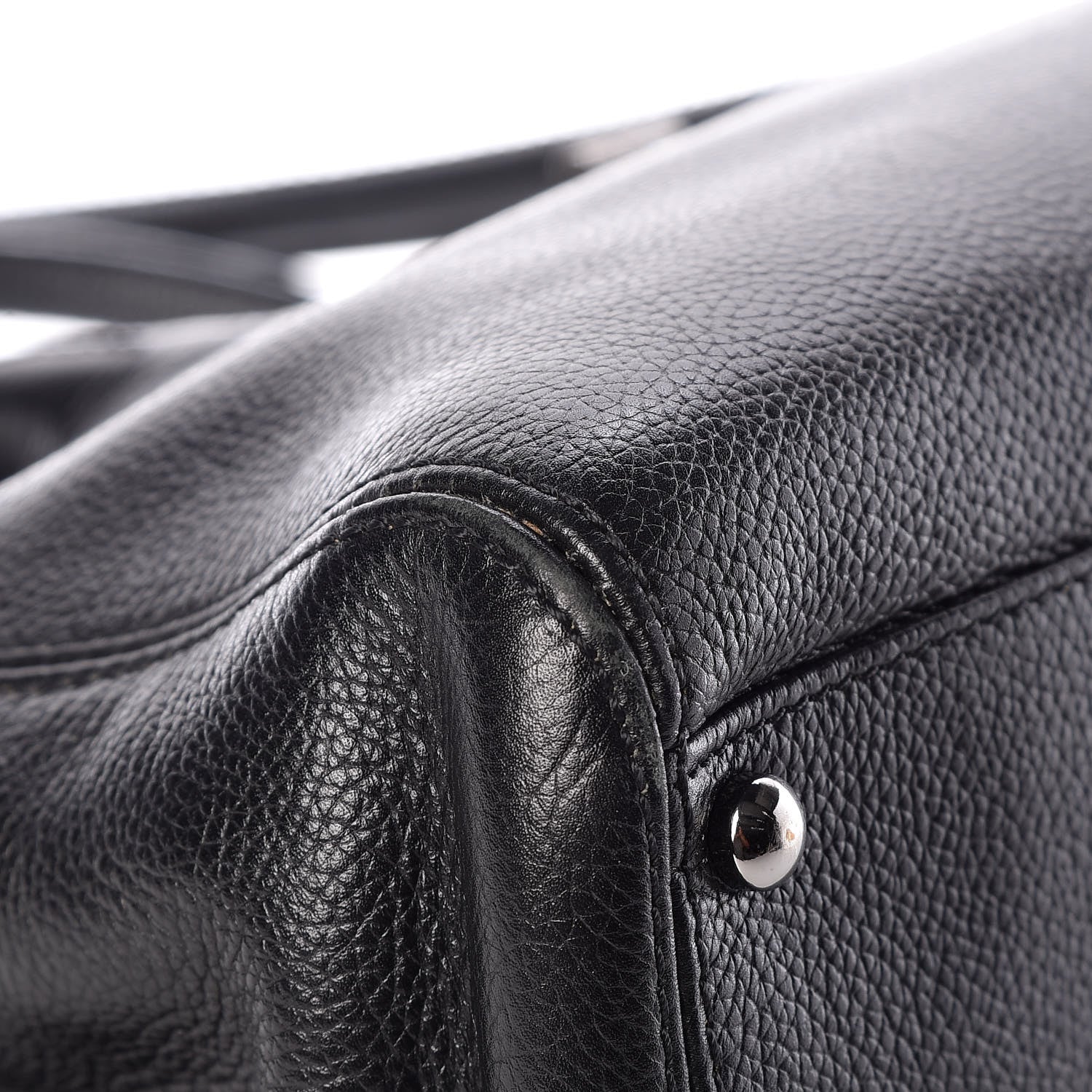 Chanel Calfskin Mademoiselle Lock Cerf Shopper Tote Black 9 of 12