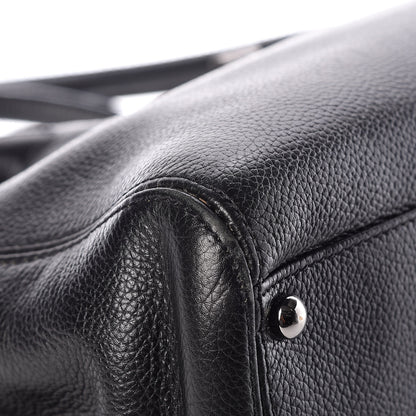 Chanel Calfskin Mademoiselle Lock Cerf Shopper Tote Black 9 of 12