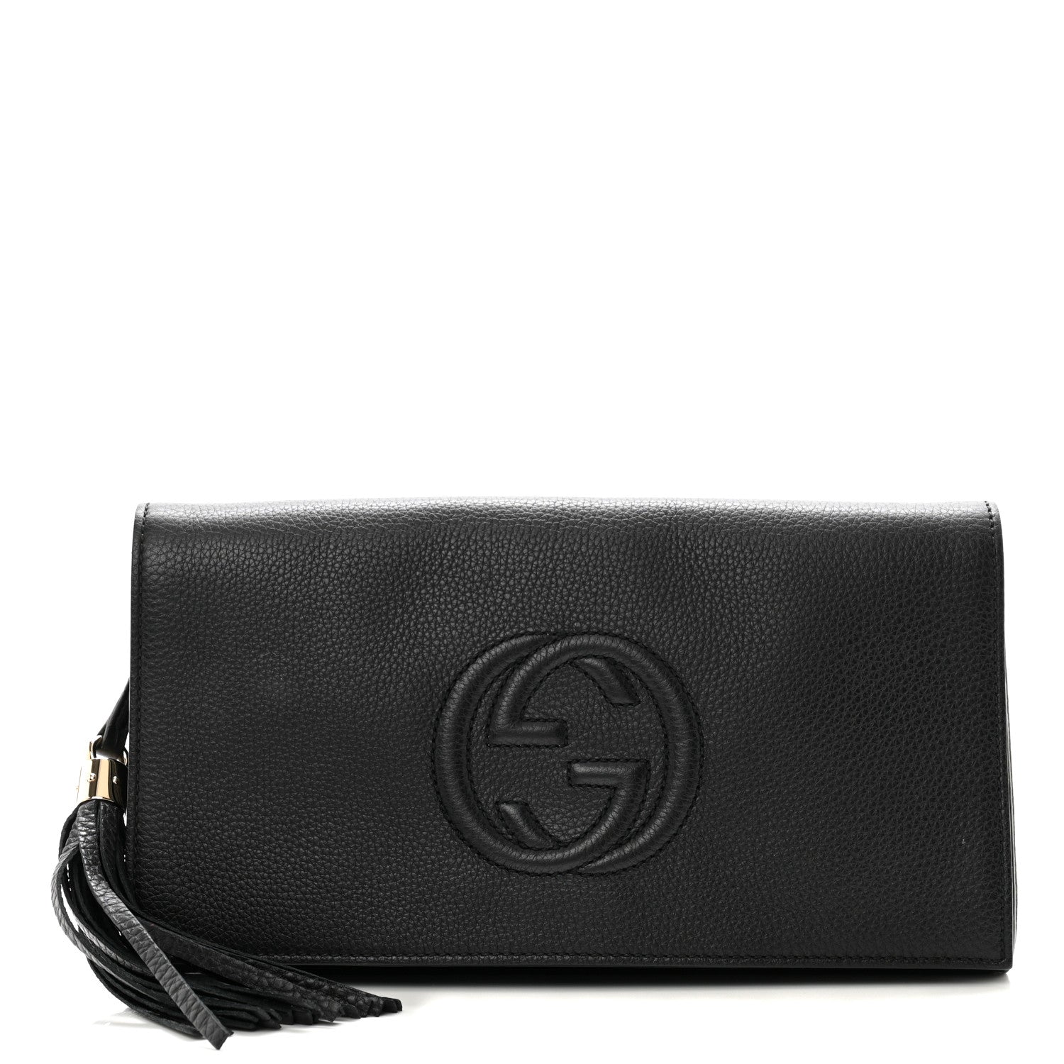 Gucci Pebbled Calfskin Medium Soho Clutch Black 1 of 9