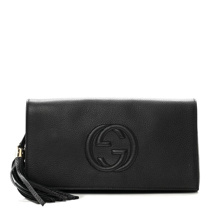 Gucci Pebbled Calfskin Medium Soho Clutch Black 1 of 9