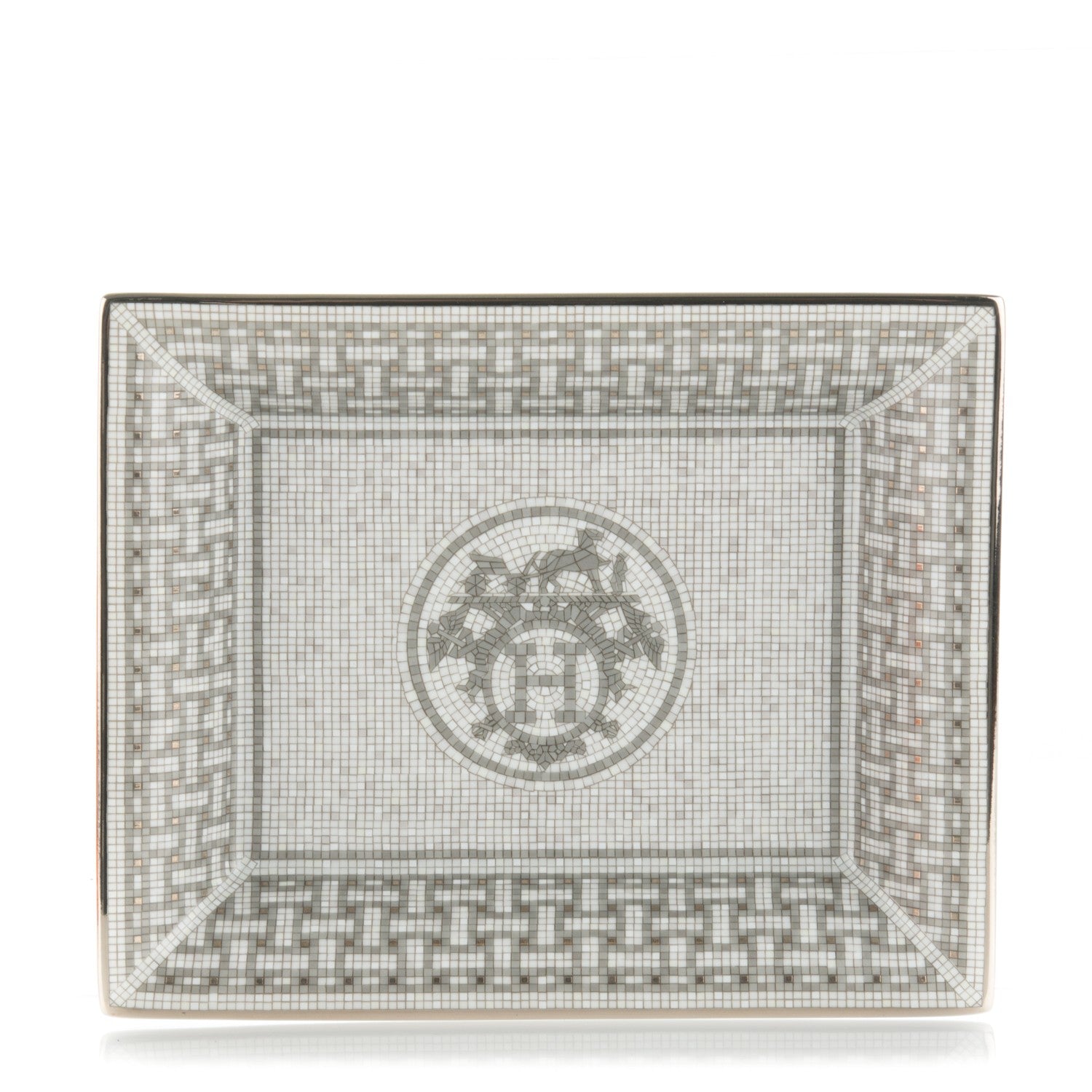 Hermes Porcelain Mosaique Au 24 Platine Change Tray 1 of 5