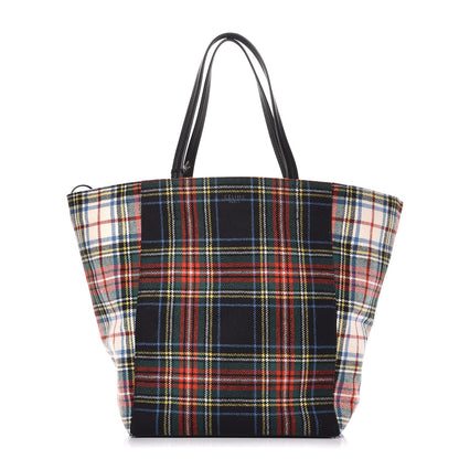 Celine Tartan Felt Plaid Medium Horizontal Cabas Phantom Red Blue 1 of 7