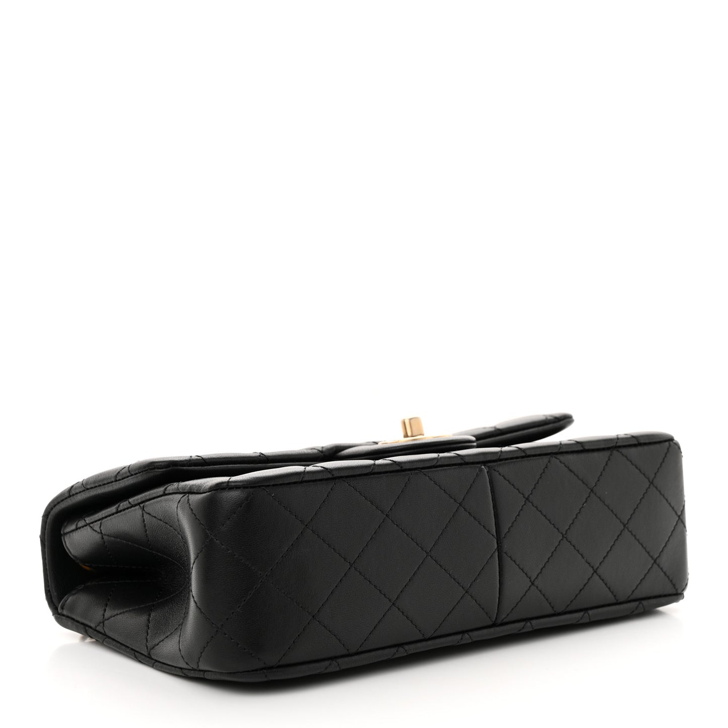 Lambskin Quilted Small Sweet Camellia Flap Black