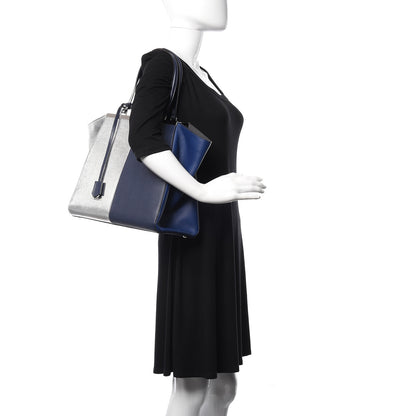 Fendi Vitello Elite Bi-Color Large 3Jours Tote Argento Palladio 2 of 14