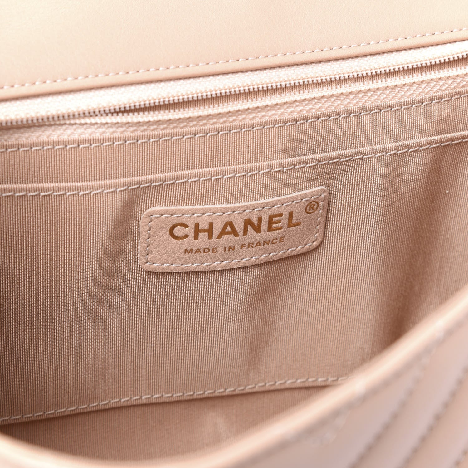 Chanel Calfskin Quilted Medium Daily Chevron Flap Beige 7 of 10