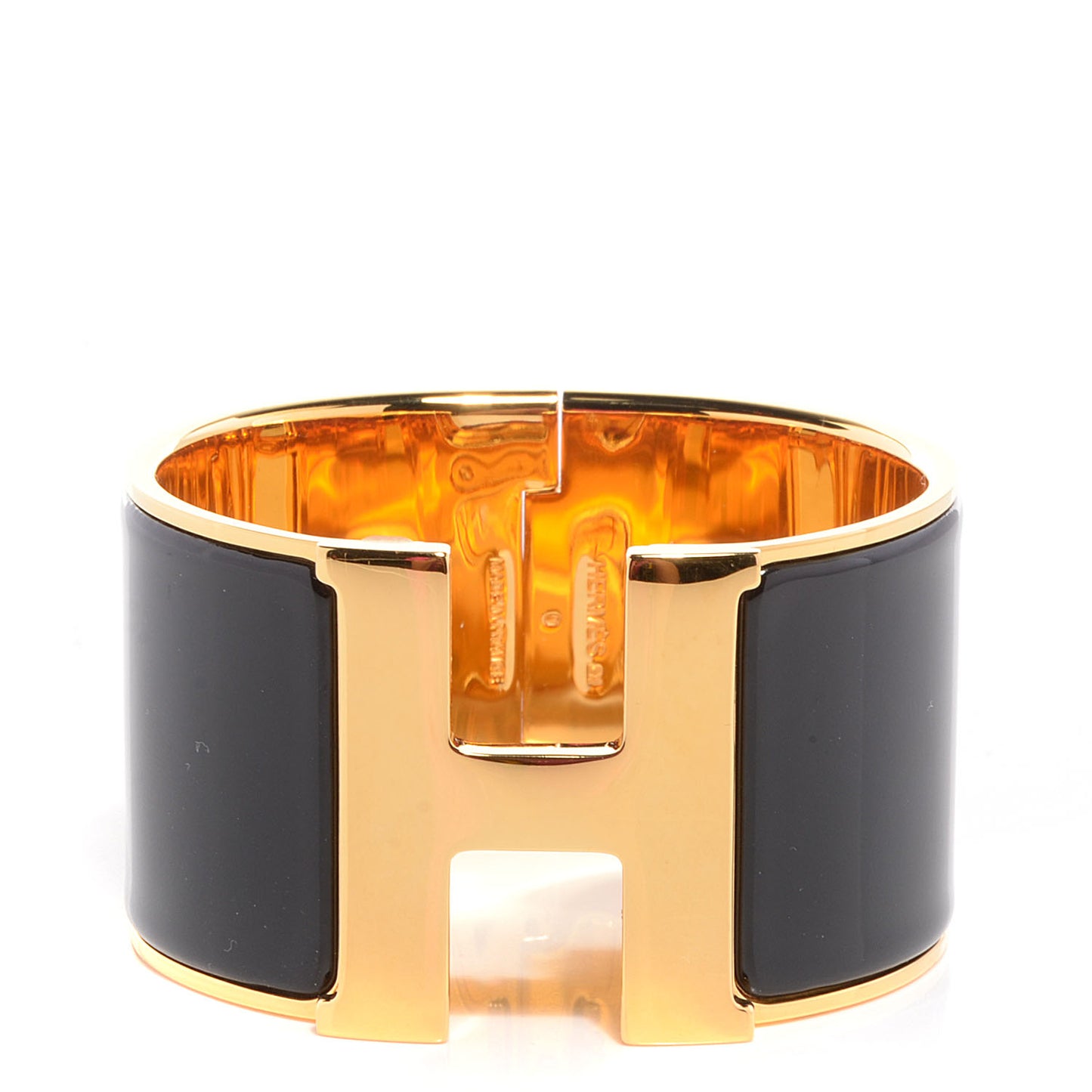 Enamel Extra Wide Clic Clac H Bracelet PM Black