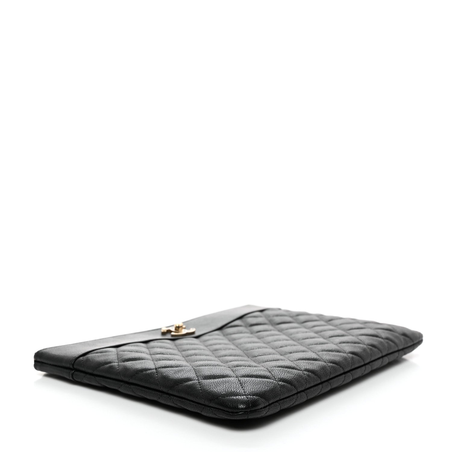 Chanel Caviar Quilted Mademoiselle Vintage Large Zip Pouch Black 5 of 8