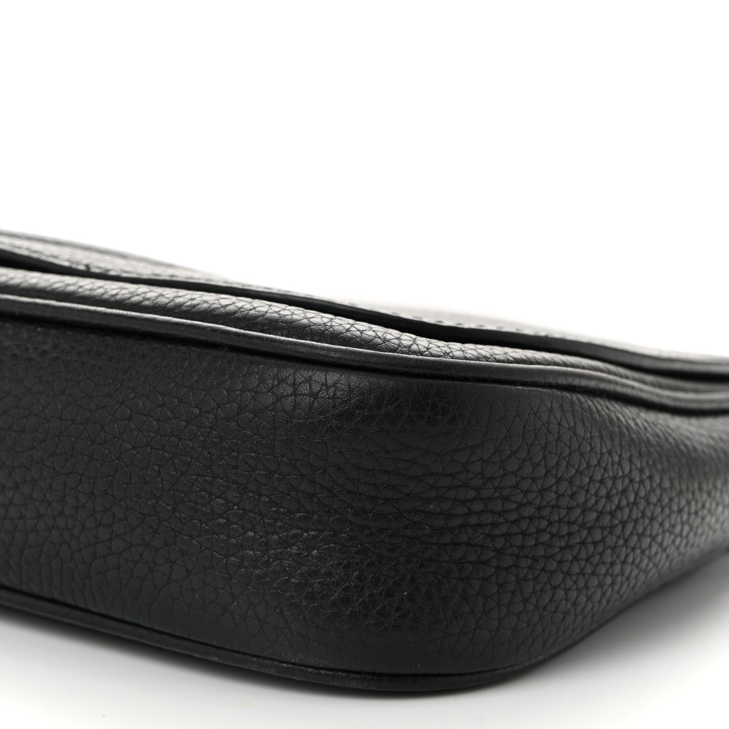 Pebbled Calfskin Medium Soho Flap Crossbody Black
