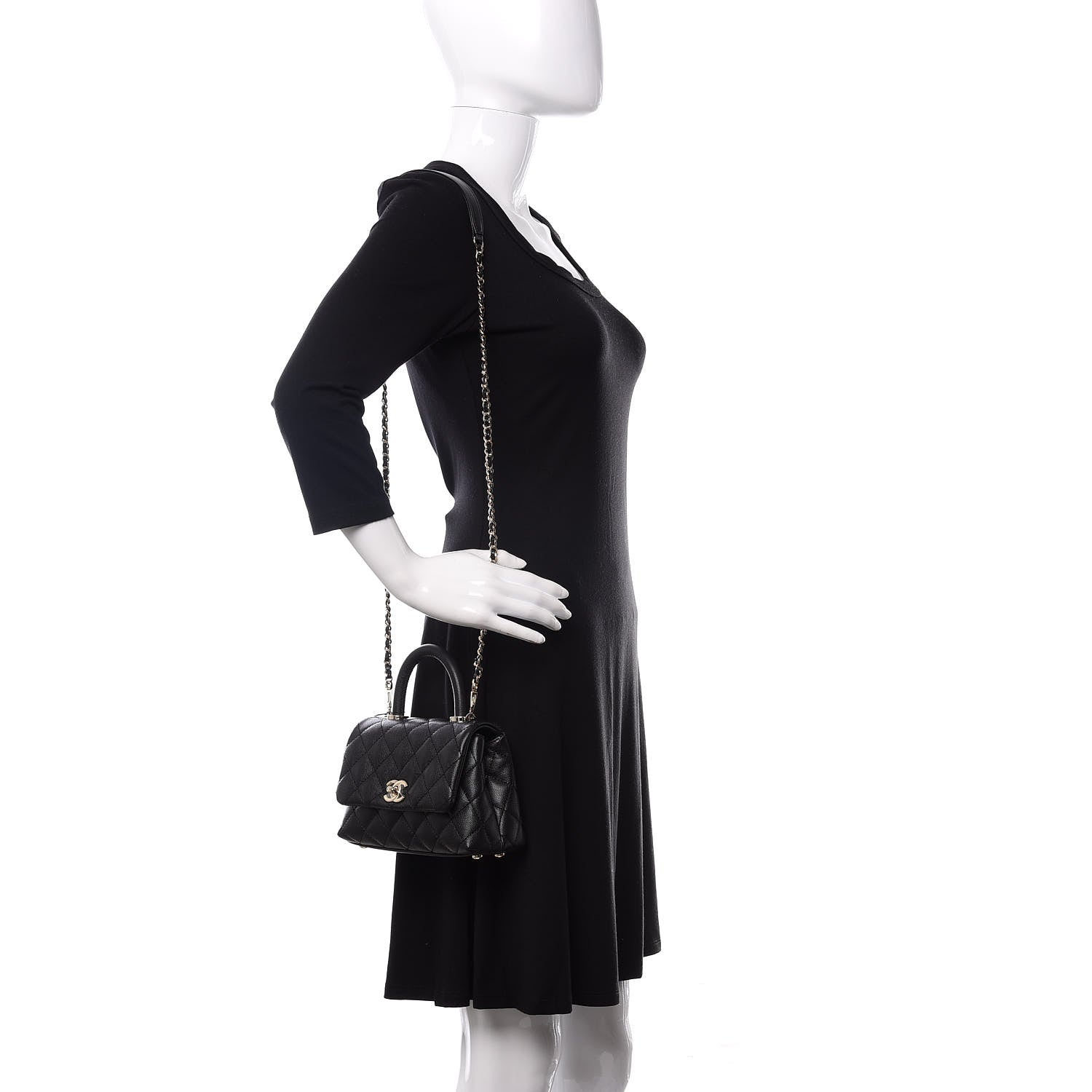 Chanel Caviar Quilted Extra Mini Coco Handle Flap Black 2 of 11