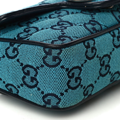 Gucci Monogram Multicolor Matelasse Diagonal Super Mini GG Marmont Shoulder Bag Light Blue 9 of 11
