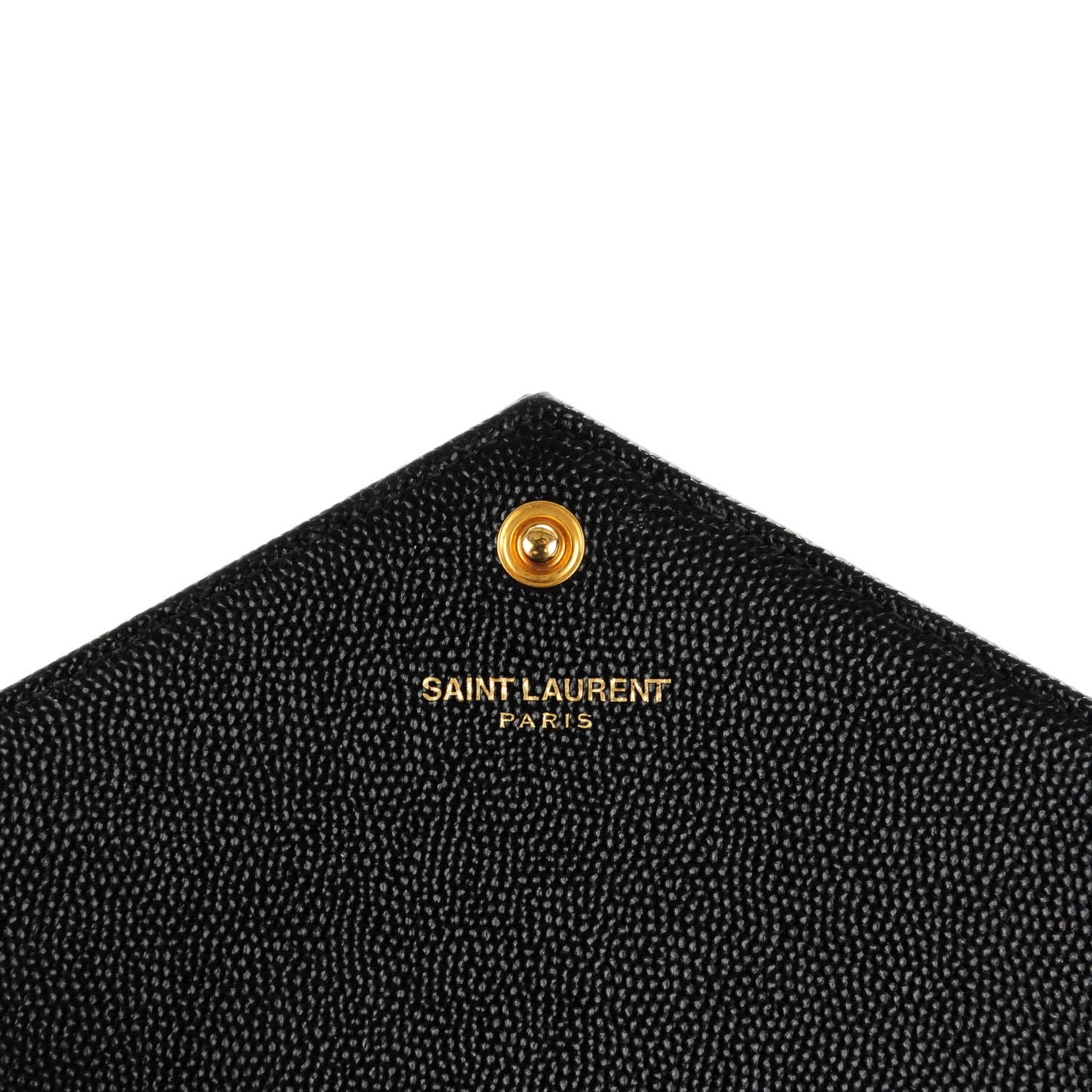 Saint Laurent Grain De Poudre Matelasse Chevron Monogram Chain Wallet Black 5 of 7