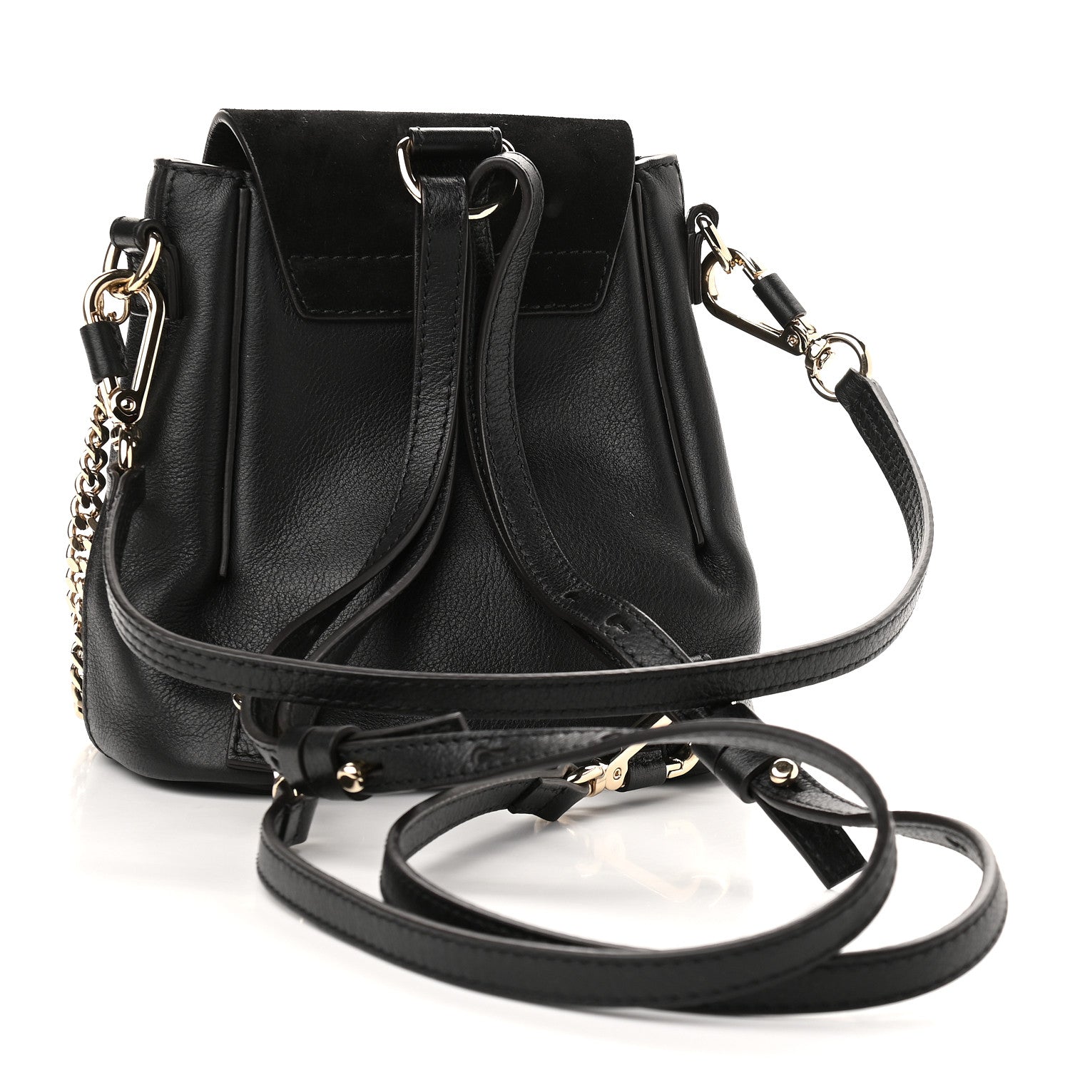 Chloe Suede Calfskin Mini Faye Backpack Black 3 of 9