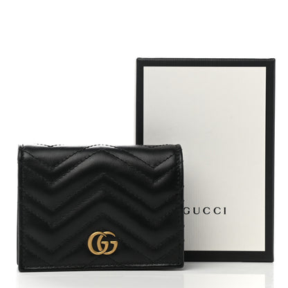 Gucci Calfskin Matelasse GG Marmont Card Case Wallet Black 8 of 8