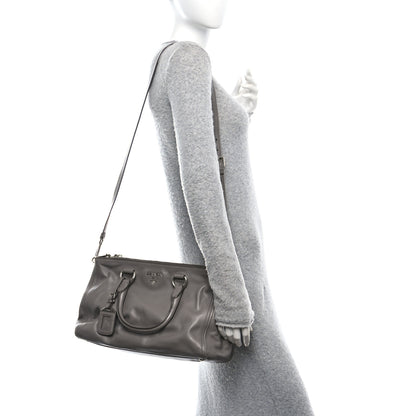 Prada Soft Calf Double Zip Shoulder Bag Argilla 2 of 9