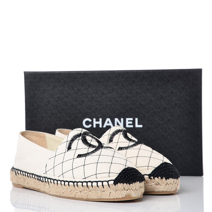 Chanel Fabric Biarritz CC Espadrilles 40 Beige Black 12 of 12