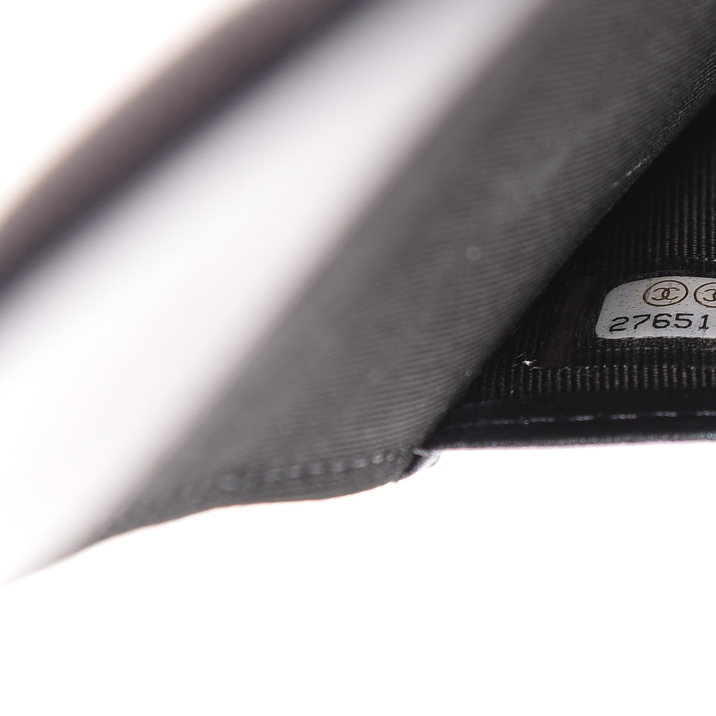 Iridescent Caviar Quilted Passport Holder Black