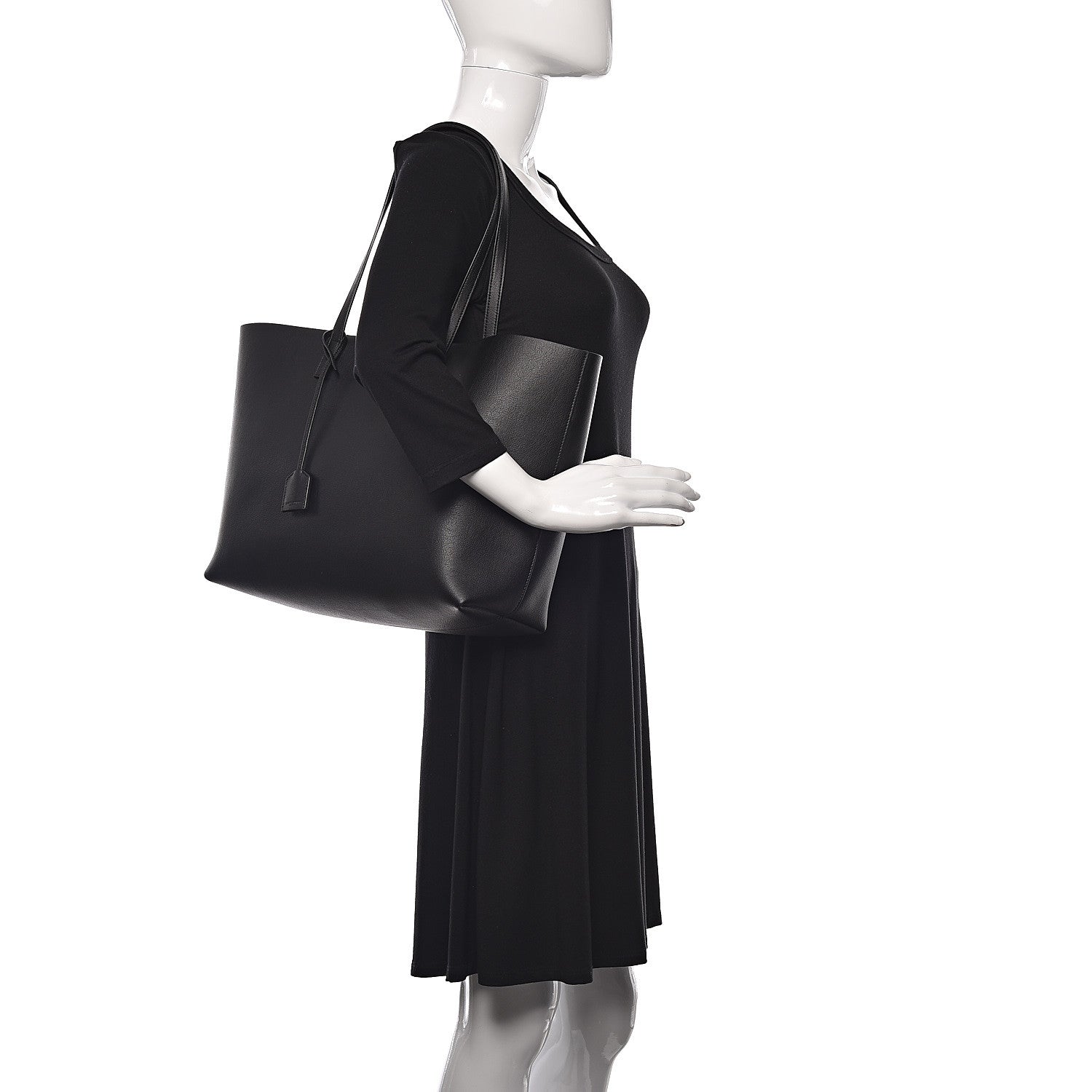 Saint Laurent Calfskin Large Shopping Tote Black 2 of 14