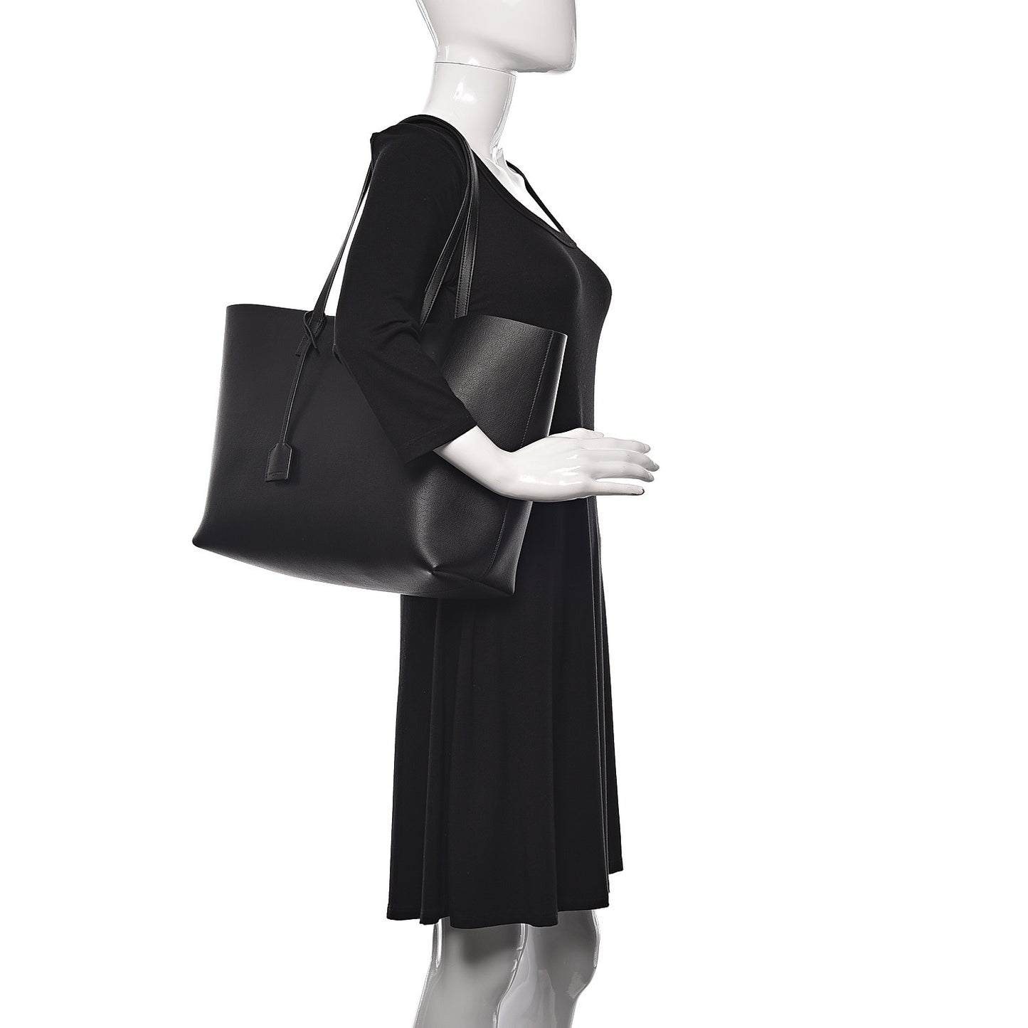 Calfskin Large Shopping Tote Black
