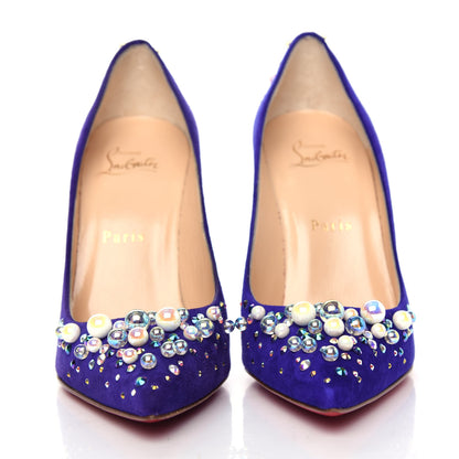 Christian Louboutin Suede Candidate 100 Pumps 37 Purple Pop 2 of 10
