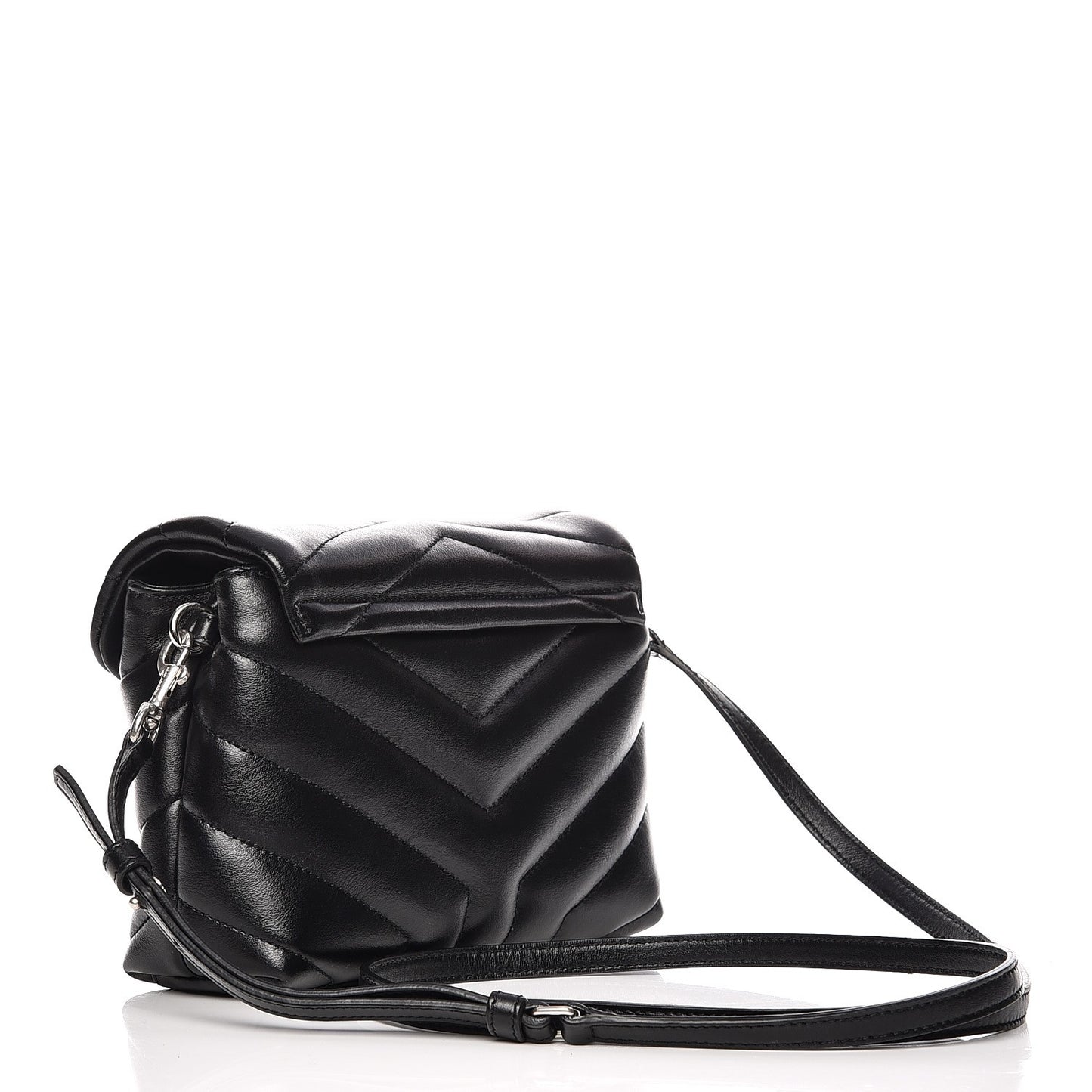 Calfskin Y Quilted Monogram Toy Loulou Crossbody Bag Black