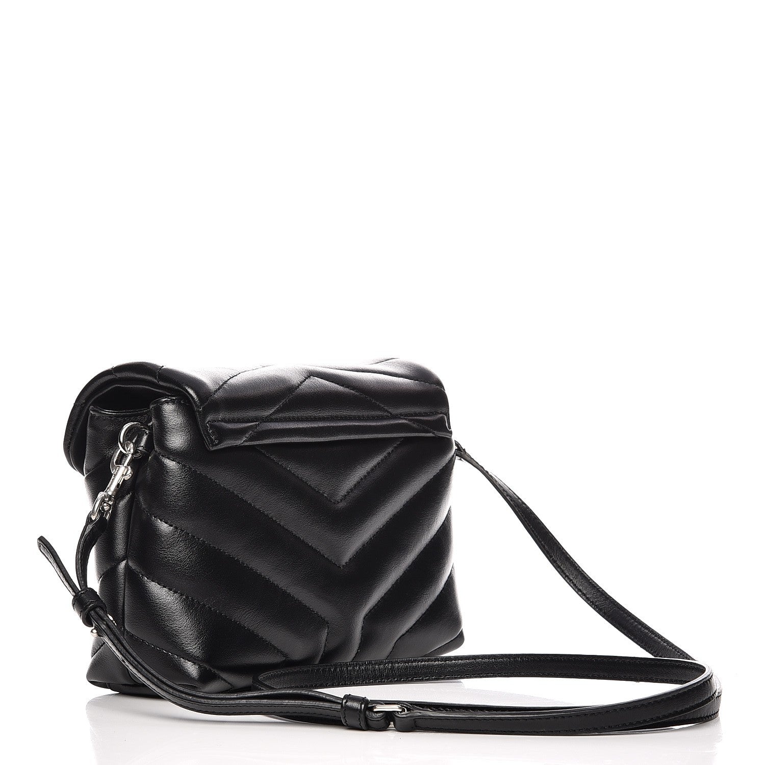 Saint Laurent Calfskin Y Quilted Monogram Toy Loulou Crossbody Bag Black 3 of 8