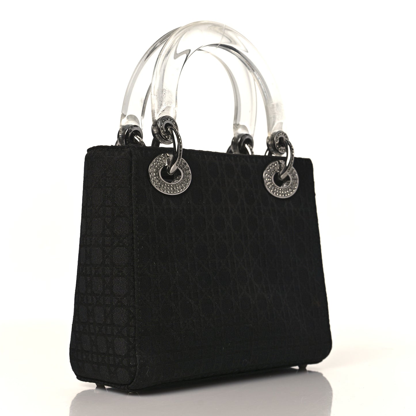 Canvas Swarovski Crystal Cannage Mini Lady Dior Black