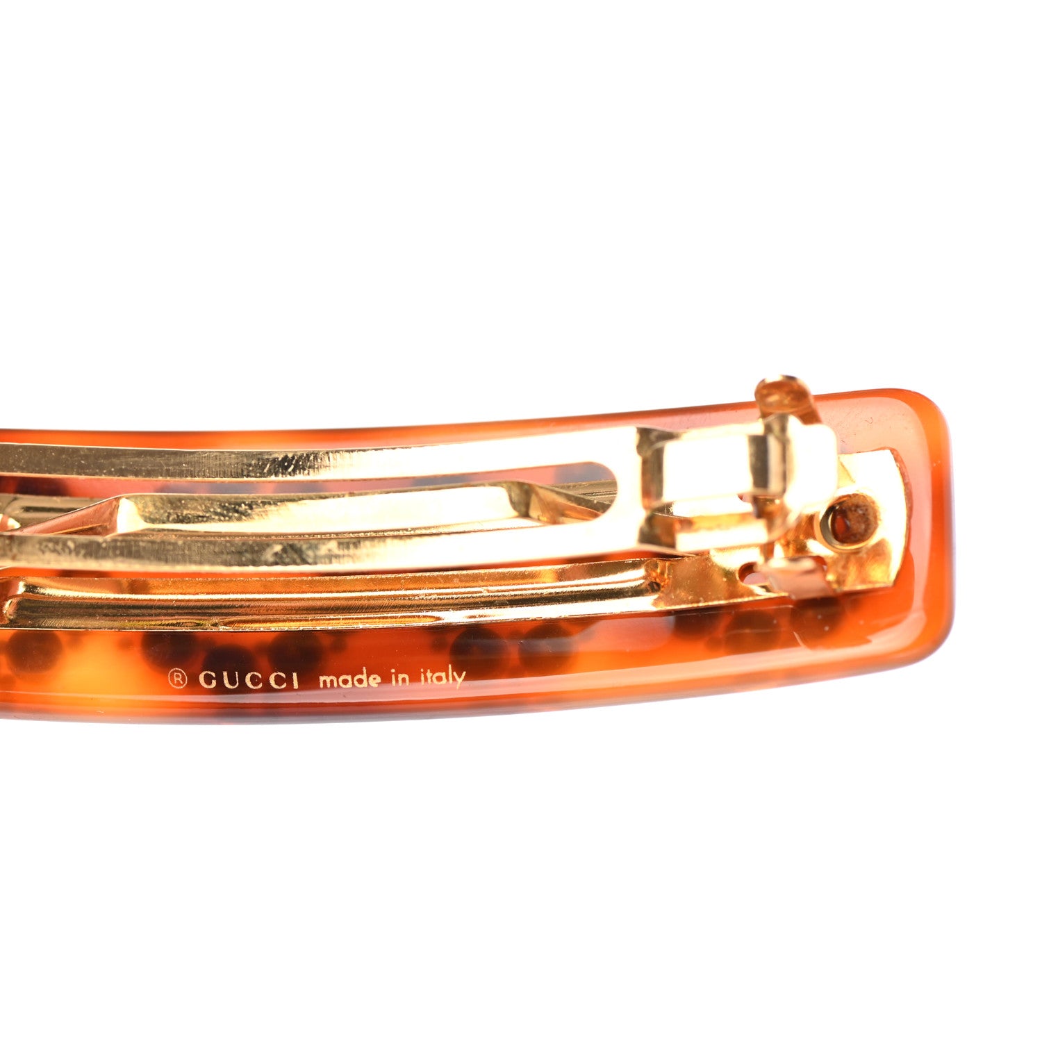 Gucci Resin Crystal Single Hair Barrette Tortoiseshell 4 of 4
