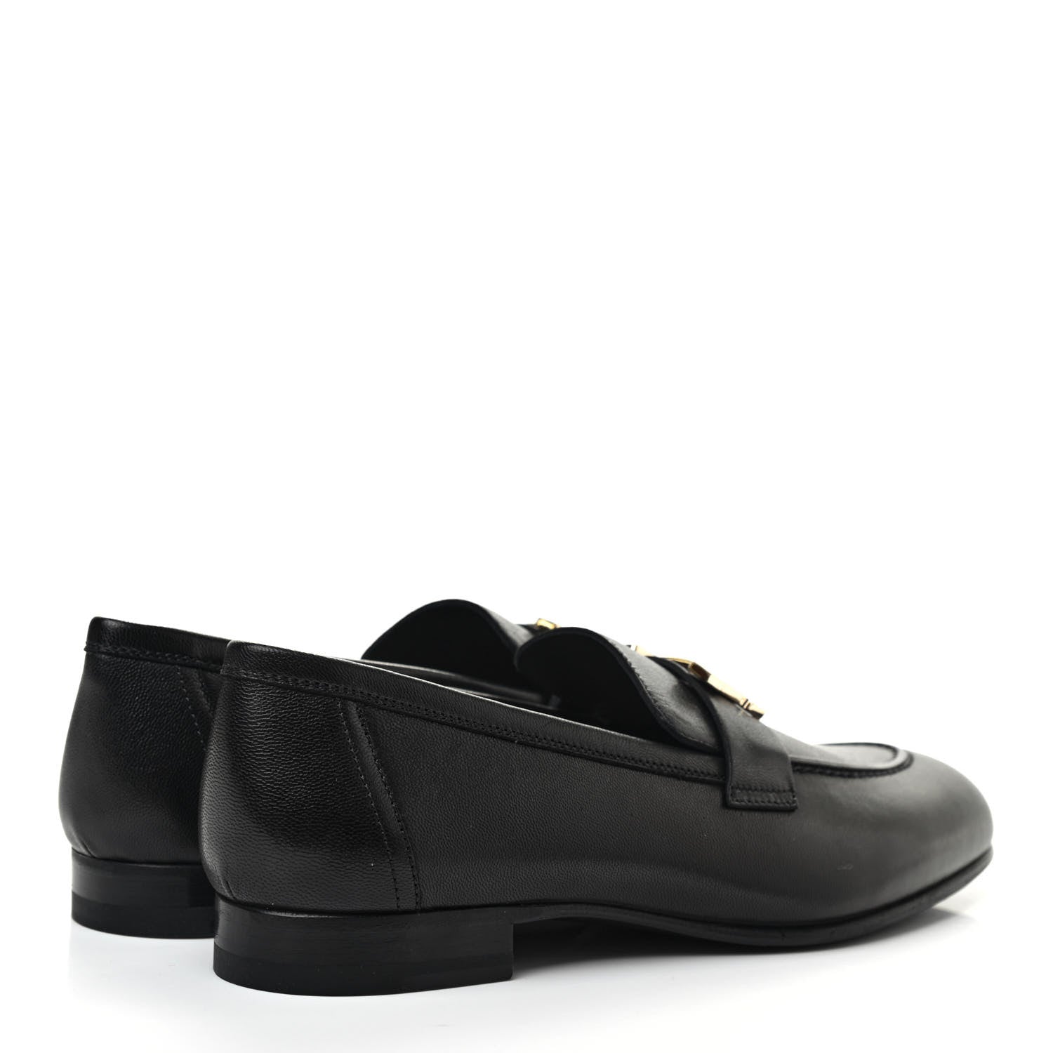 Hermes Goatskin Womens Paris Loafers 37 Black 4 of 8
