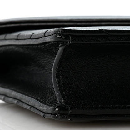 Saint Laurent Lambskin Matelasse Chevron Monogram Envelope Chain Wallet Black 9 of 12