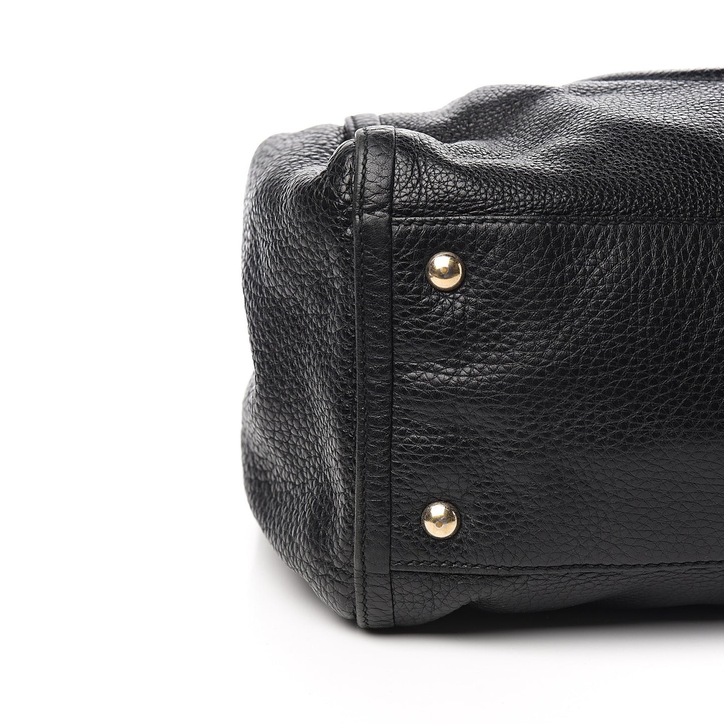 Pebbled Calfskin Medium Soho Shoulder Bag Black