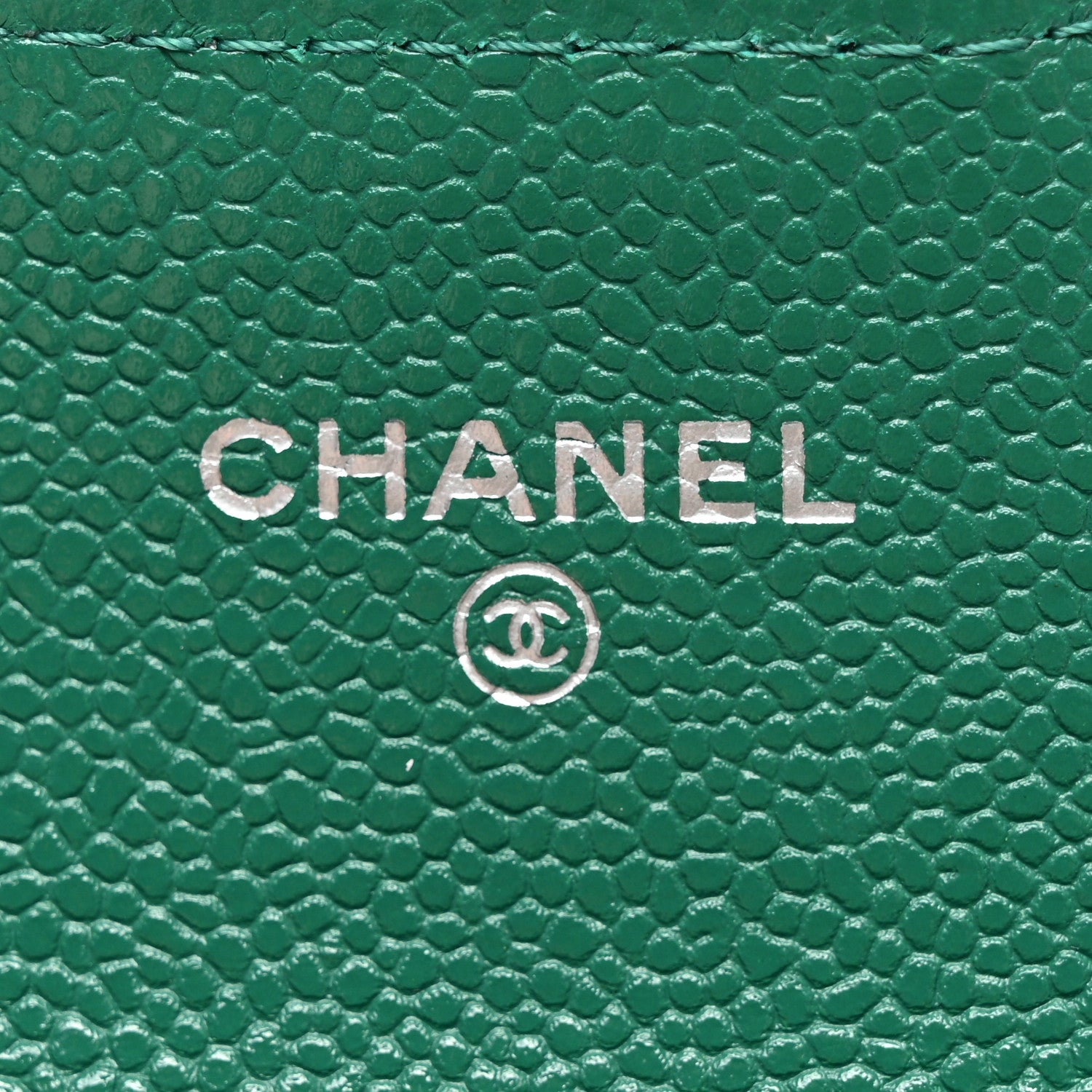 Chanel Caviar Quilted Flap Card Holder Wallet Green 6 of 9