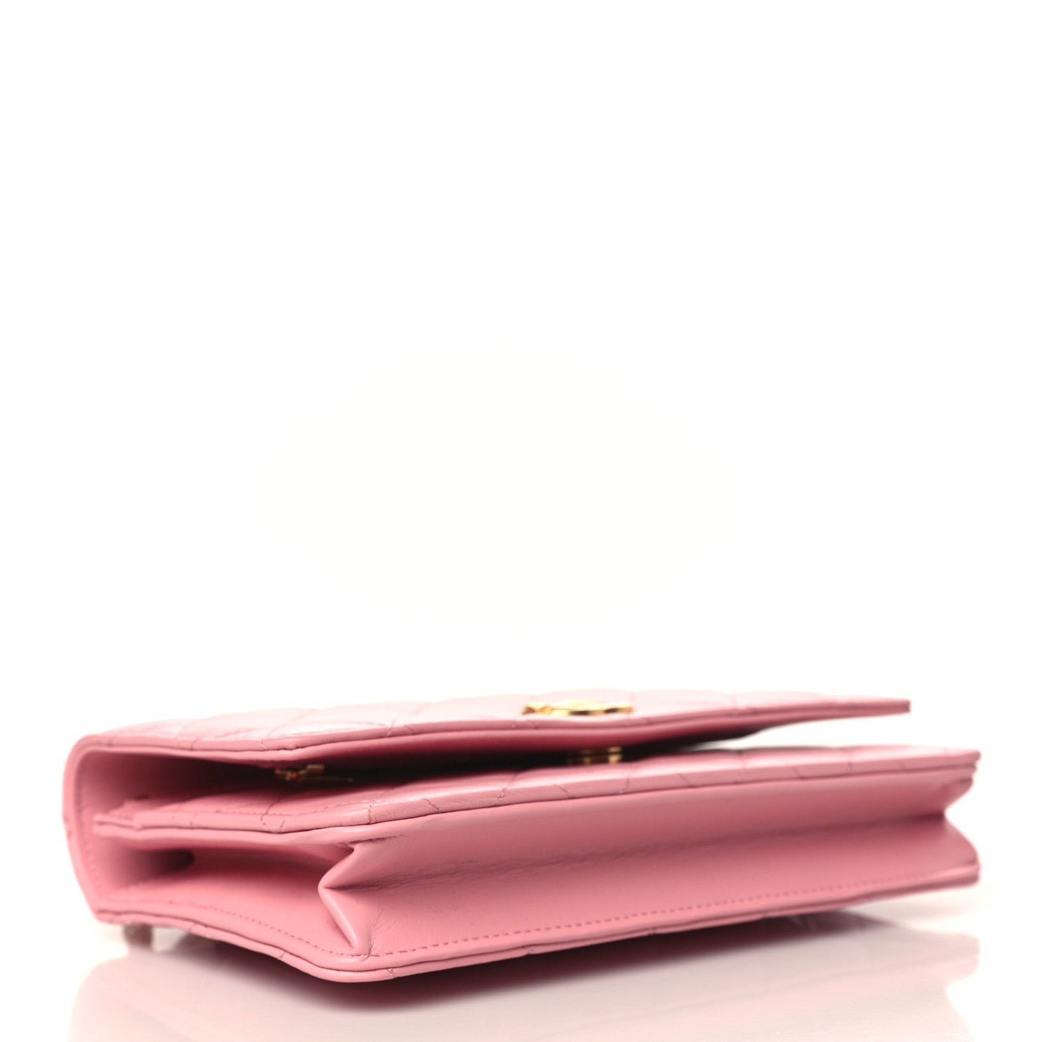 Chanel Lambskin Quilted Pick Me Up Wallet On Chain WOC Light Pink 4 of 11