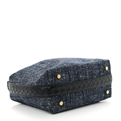 Bottega Veneta Denim Boucle Mini Wallace Navy White Space 4 of 11