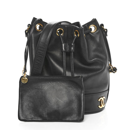Chanel Lambskin CC Drawstring Shoulder Bag Black 3 of 11
