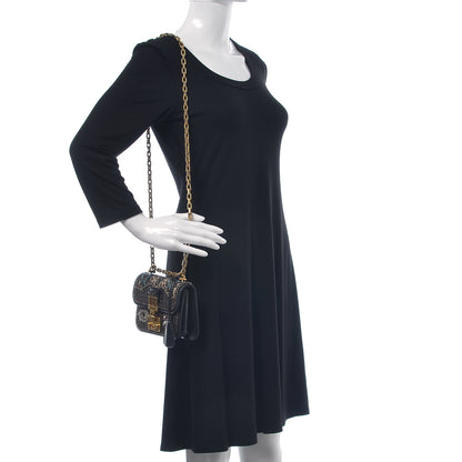 Christian Dior Calfskin Beaded Mini Dioraddict Flap Bag Black 2 of 13