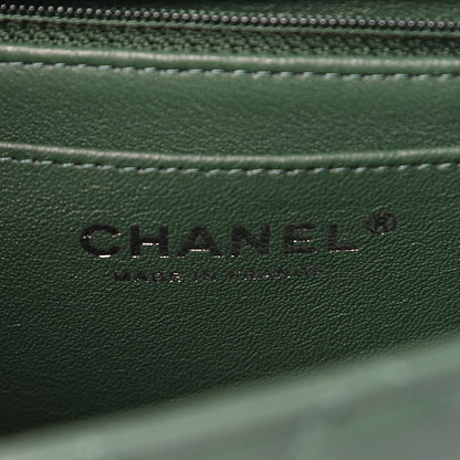Chanel Lambskin Quilted Mini Rectangular Flap Green 6 of 11