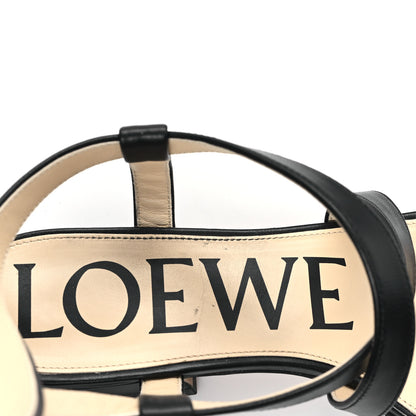 Loewe Calfskin Paula's Ibiza Pebble Toe Post Calle Sandals 37 Black 8 of 9
