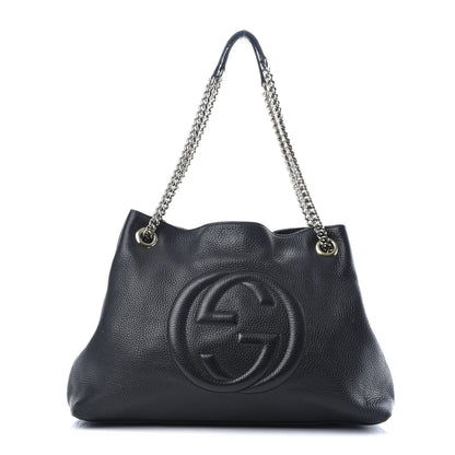 Gucci Pebbled Calfskin Medium Soho Chain Shoulder Bag Black 1 of 10