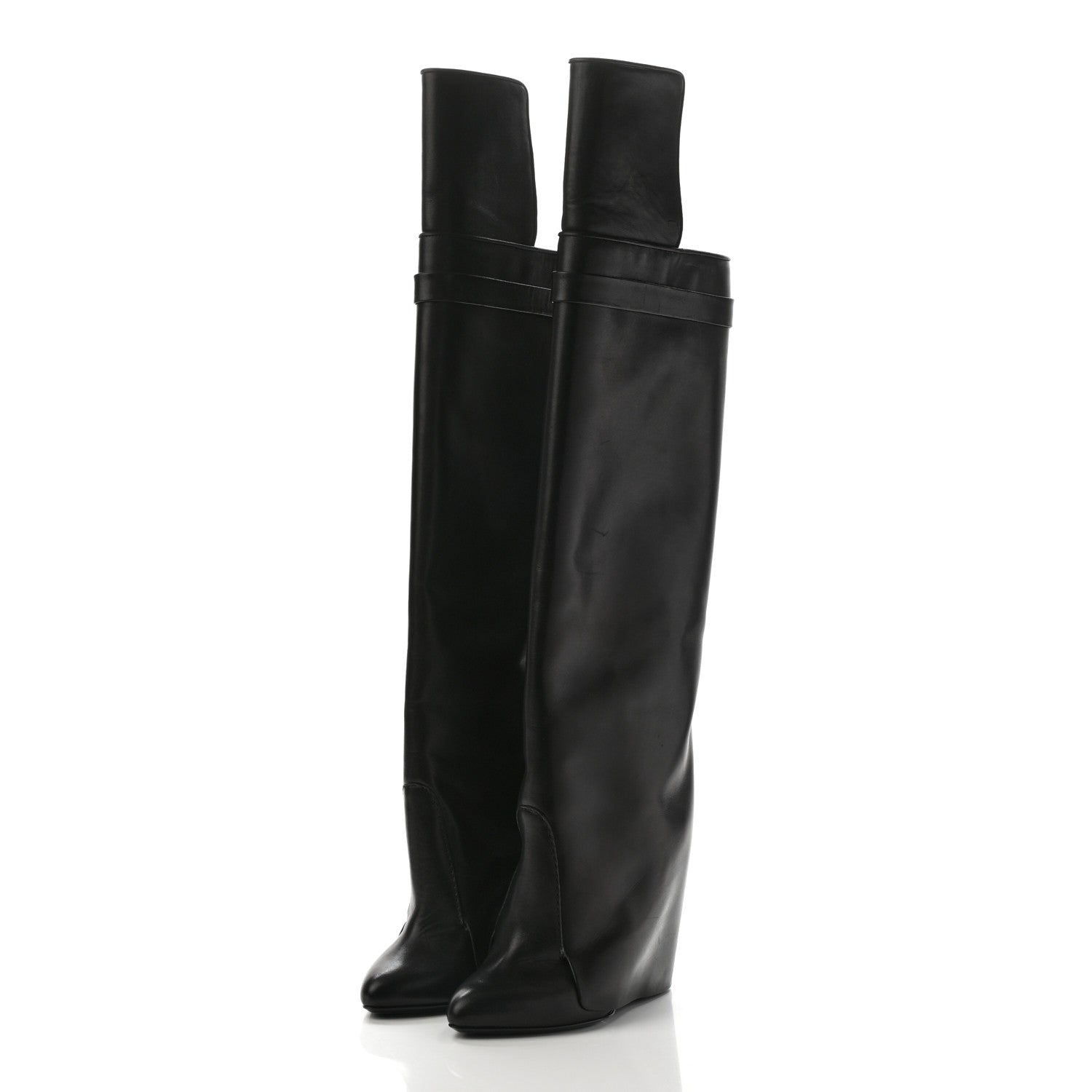 Givenchy Calfskin Shark Look Over The Knee Boots 36 Black 3 of 19
