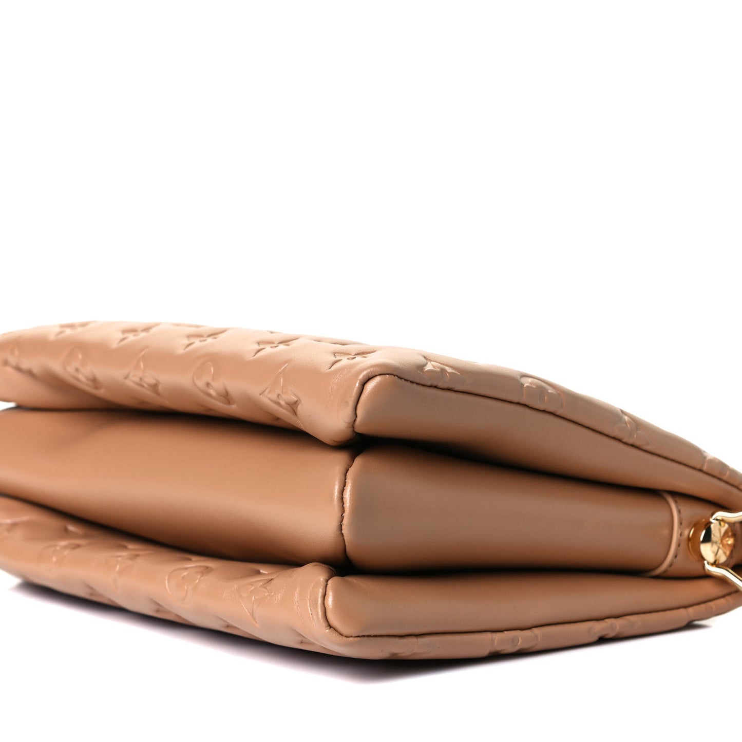 Lambskin Embossed Monogram Coussin PM Camel