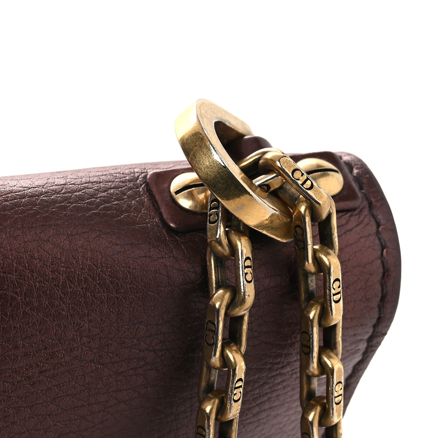 Metallic Calfskin J'Adior Chain Flap Bag Noisette