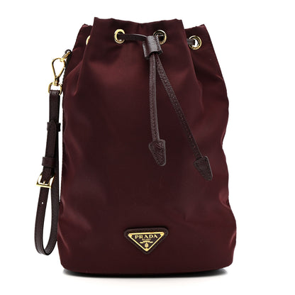 Prada Nylon Vela Drawstring Wristlet Pouch Bordeaux 1 of 10