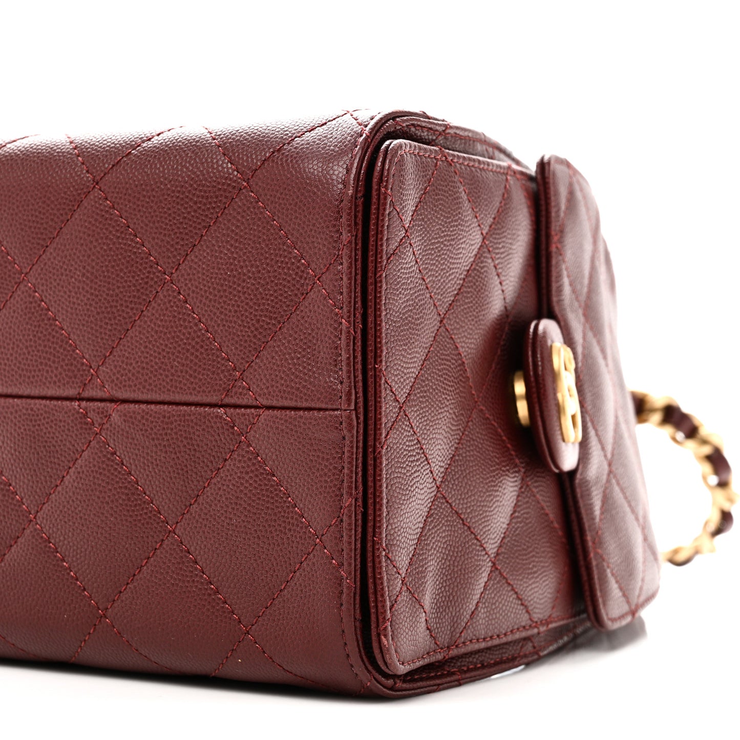 Caviar Quilted Small Chanel 25 Handbag Burgundy