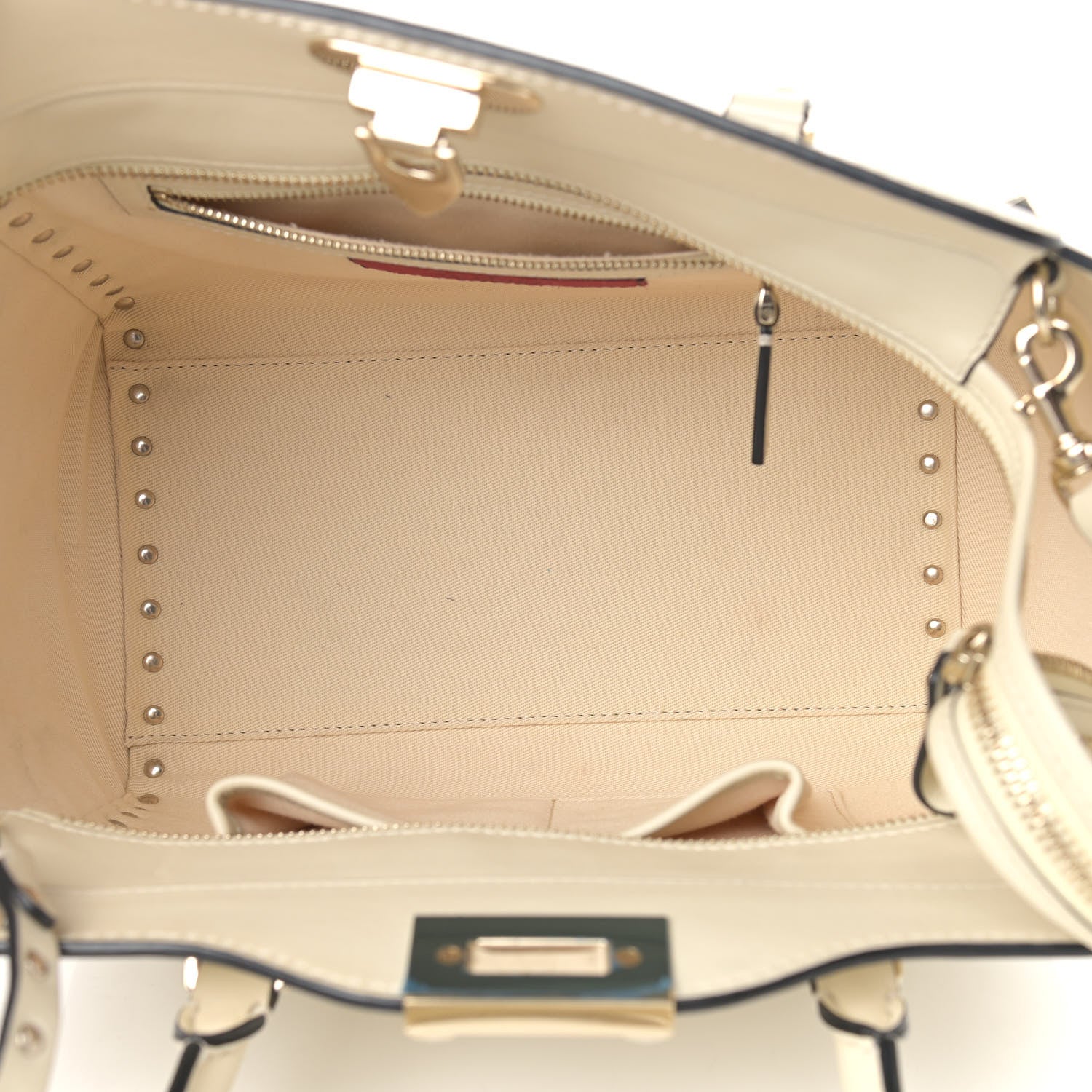 Valentino Garavani Vitello Small Rockstud Double Handle Tote Ivory 7 of 12
