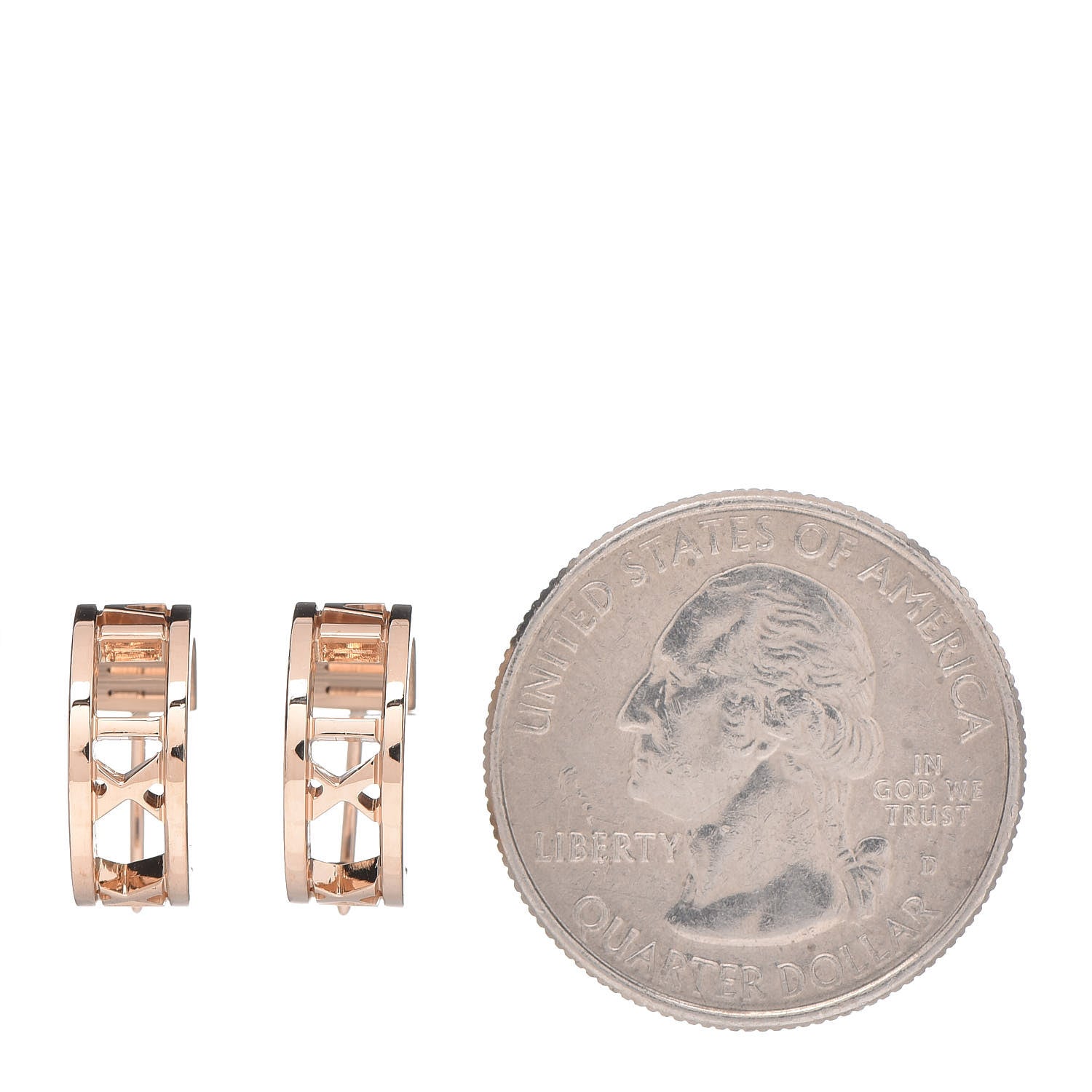 Tiffany 18K Rose Gold Mini Atlas Hoop Earrings 2 of 3