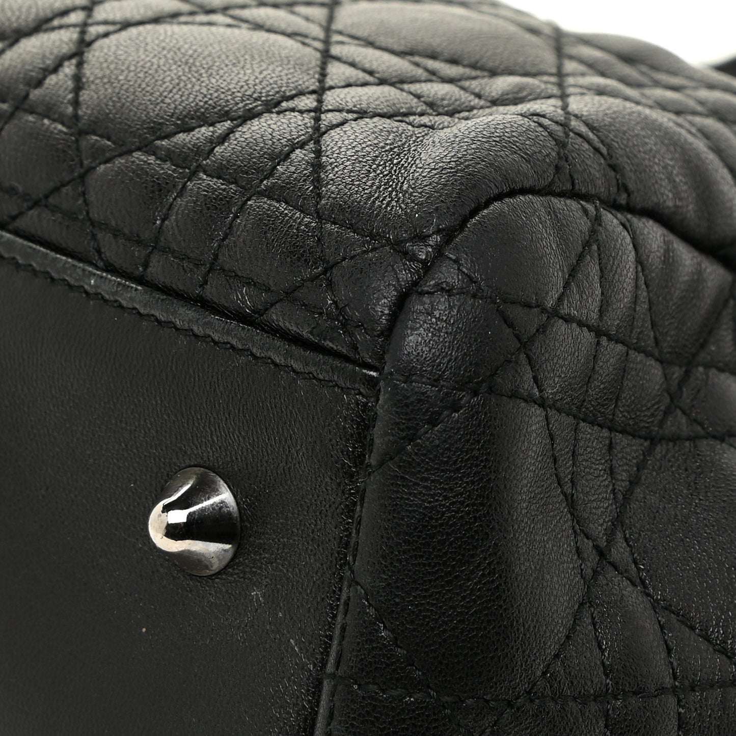 Lambskin Cannage Large Dior Soft Shopping Tote Black