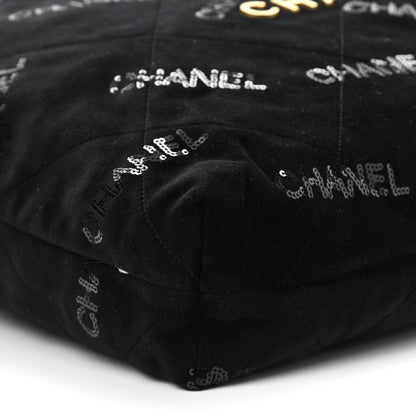 Chanel Velvet Sequin Quilted Chanel 22 Black 10 of 11