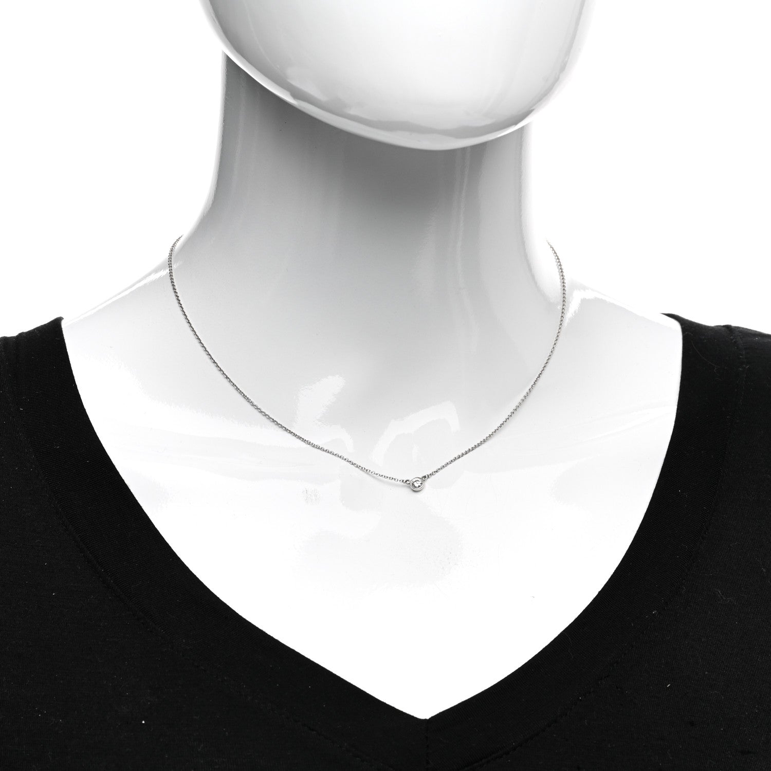 Tiffany Platinum Diamond .14ct Elsa Peretti Diamonds by the Yard Pendant Necklace 2 of 5