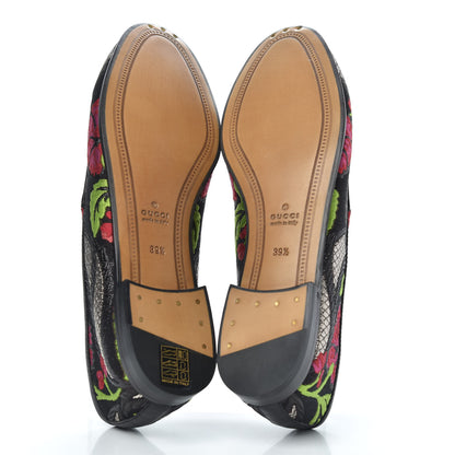 Gucci Floral Jacquard Horsebit Womens Jordaan Loafers 39.5 Multi 6 of 10