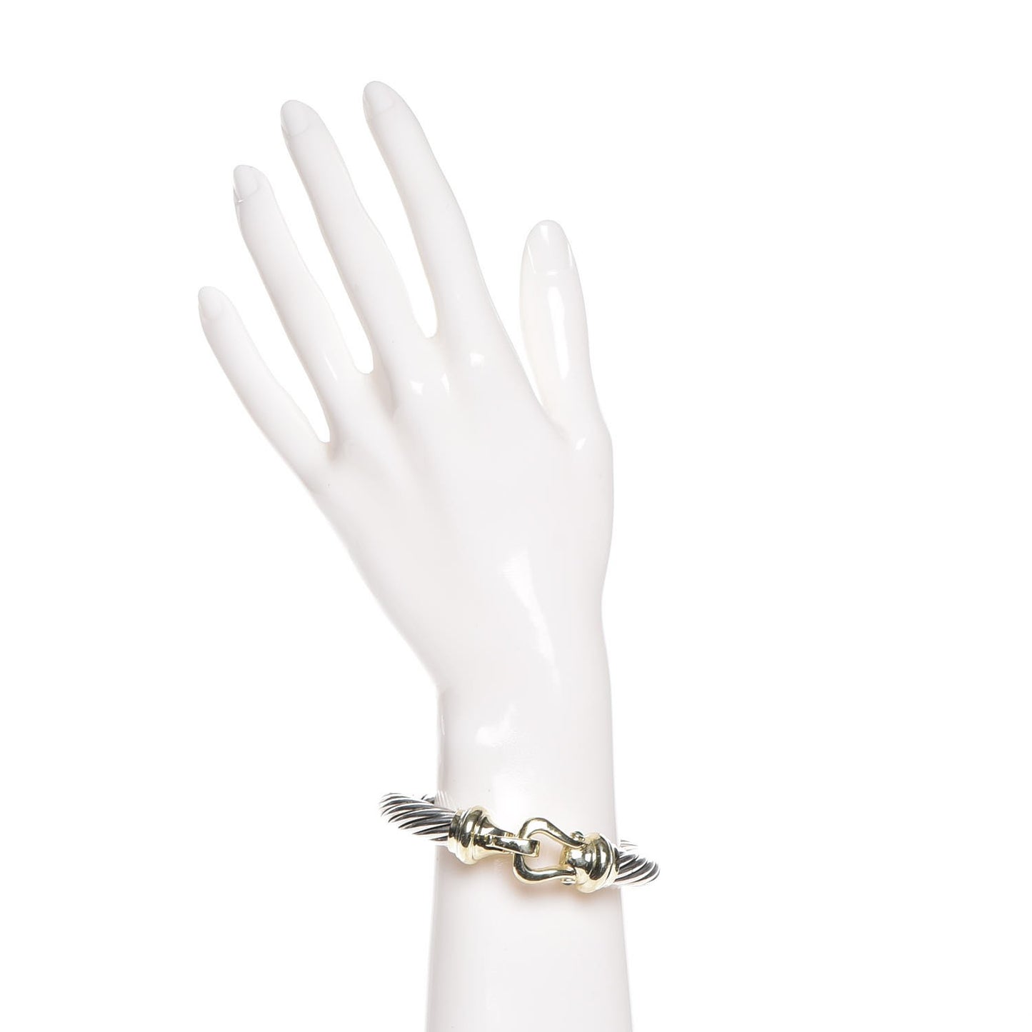 Sterling 14K Yellow Gold Rhodolite Garnet Emerald 10mm Cable Buckle Bracelet